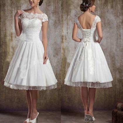 Short Wedding Dress,lace Wedding Dress,a-line..