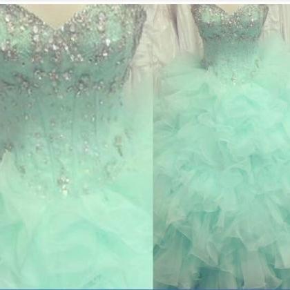 Ball Dress, Mint Quinceanera Dresses Ball Gown..