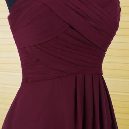 Dark Red Short Chiffon Dress Fashion Dresses