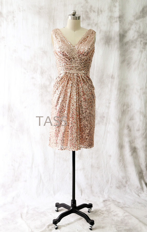 Rose gold best sale short wedding dress