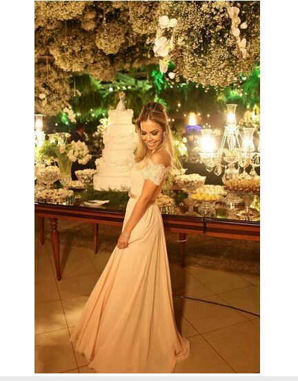Sexy Design Off-shoulder Summer Prom Dresses Long Chiffon Floor-length ...